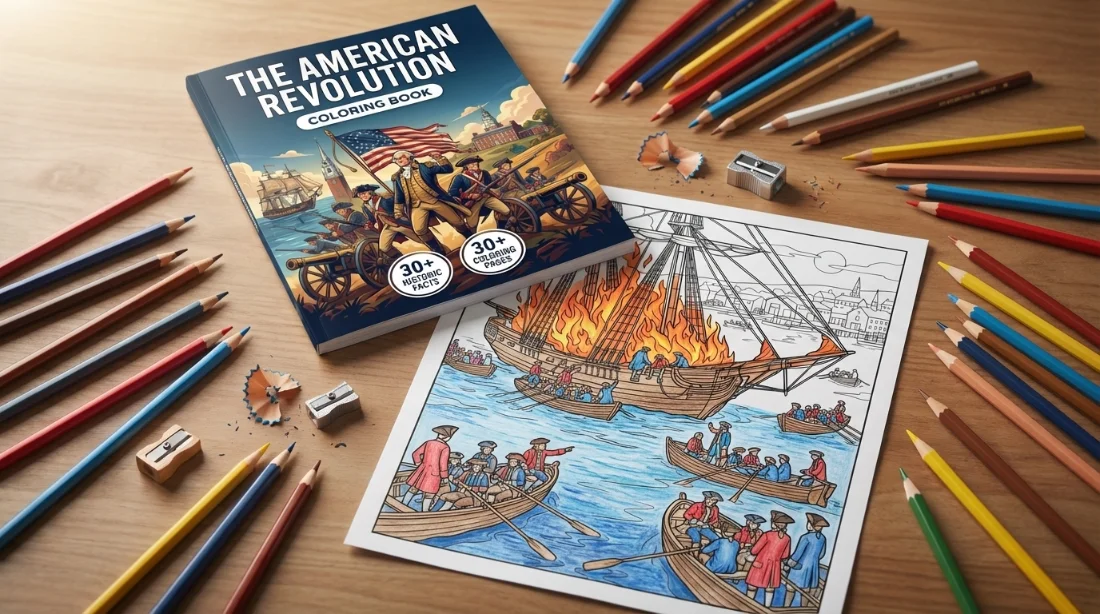 Coloring book in use