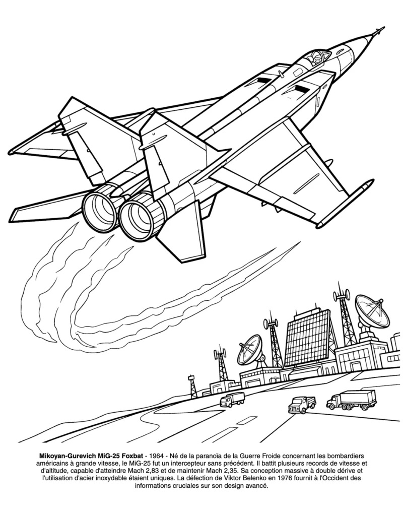 Avions de Chasse : le Livre de Coloriage coloring page preview