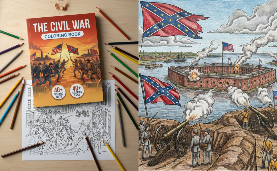 Coloring book in use