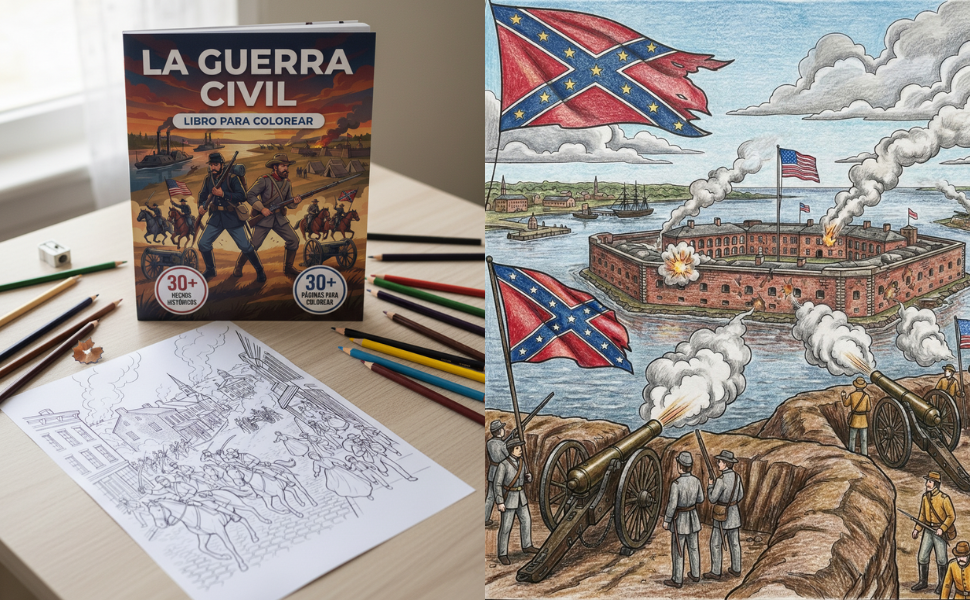 Coloring book in use