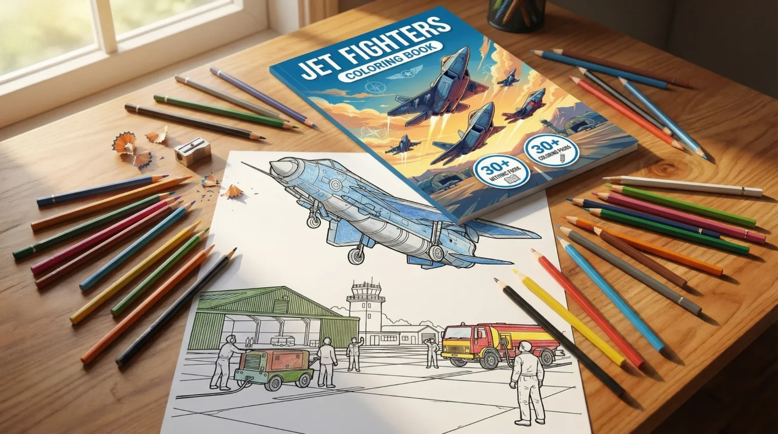 Coloring book in use