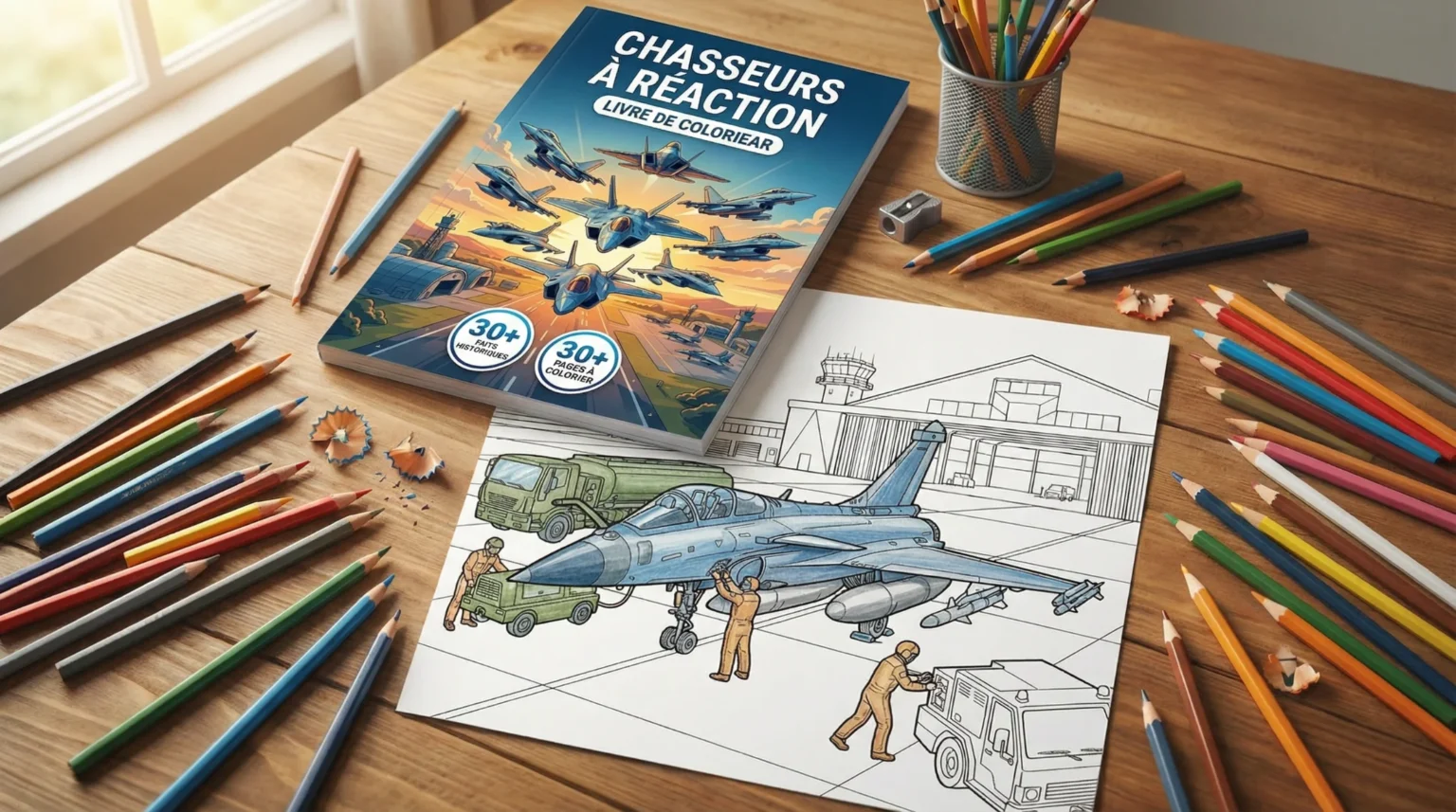 Coloring book in use