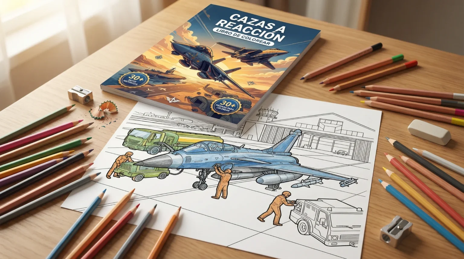 Coloring book in use