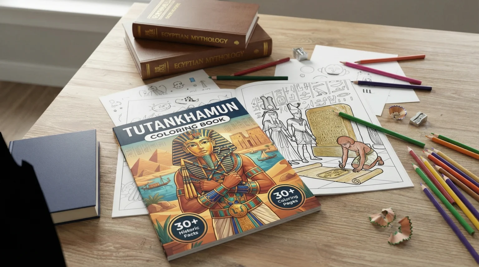 Coloring book in use