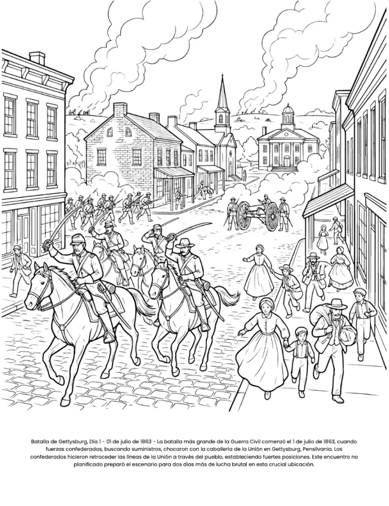 La Guerra de Secesion: el Libro de Colorear coloring page preview