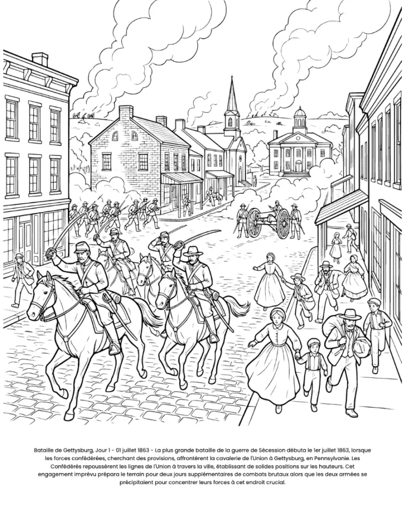 La Guerre de Sécession : le Livre de Coloriage coloring page preview