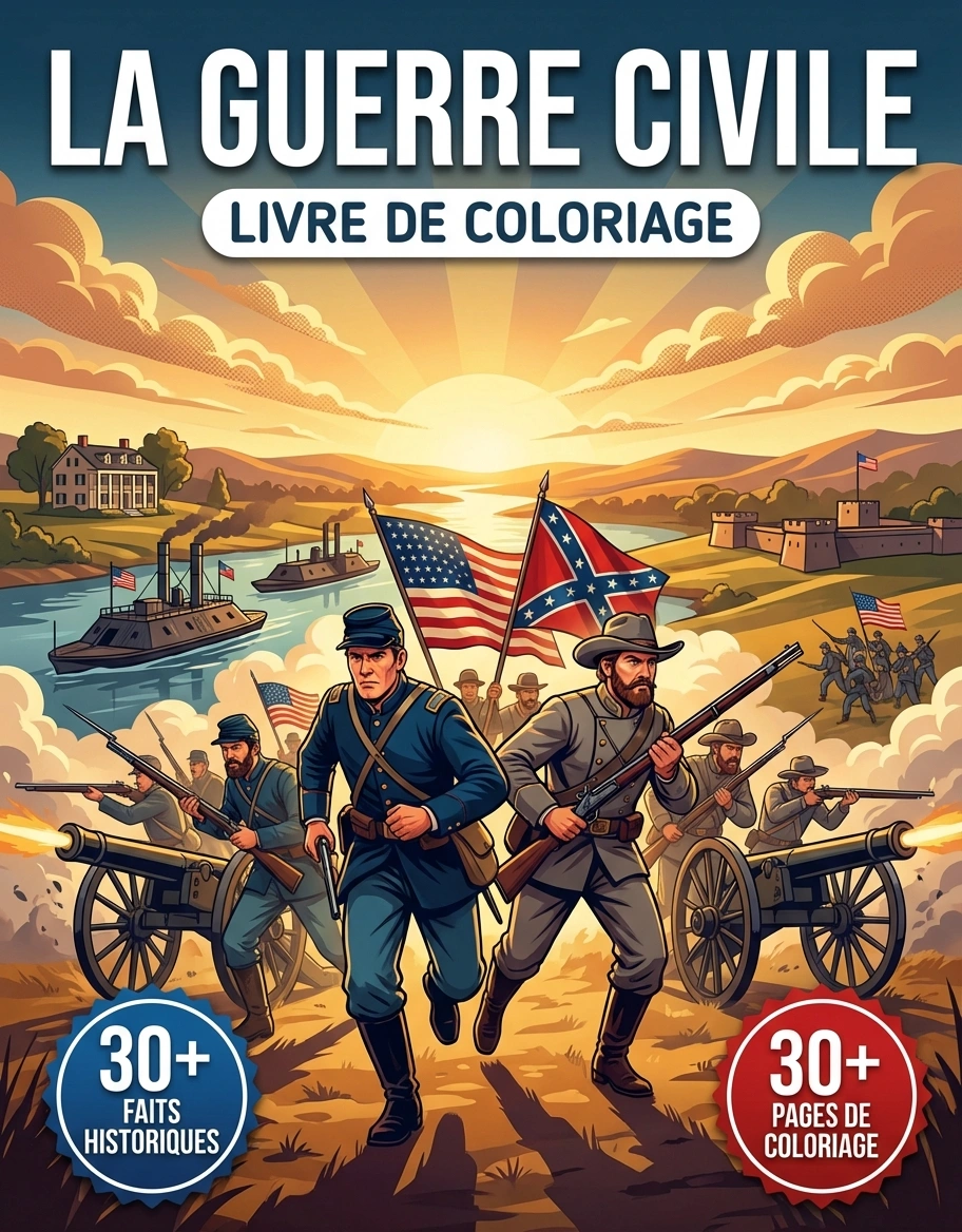 La Guerre de Sécession : le Livre de Coloriage