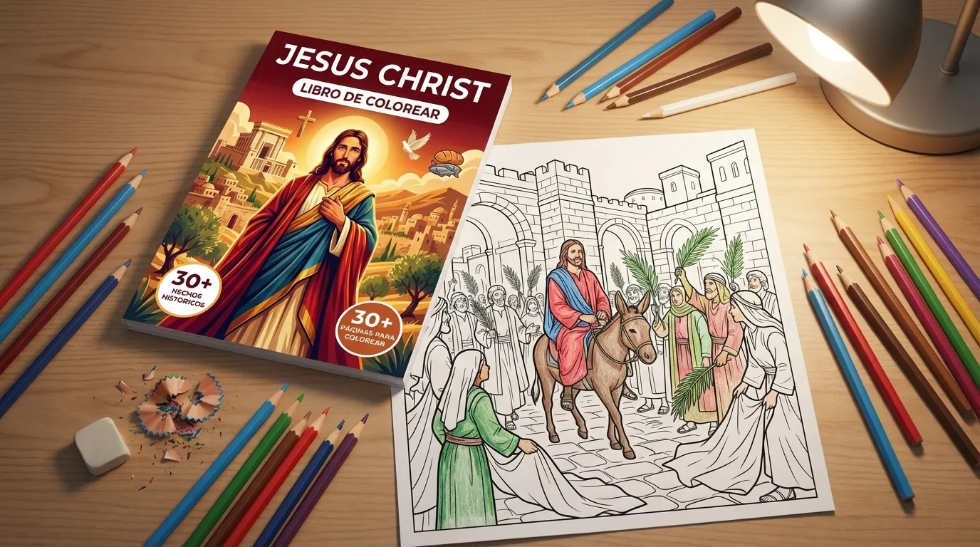Coloring book in use