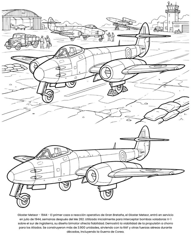 Aviones de Caza: el Libro de Colorear coloring page preview