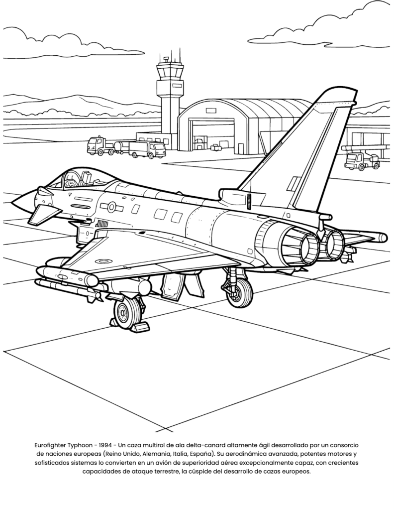 Aviones de Caza: el Libro de Colorear coloring page preview