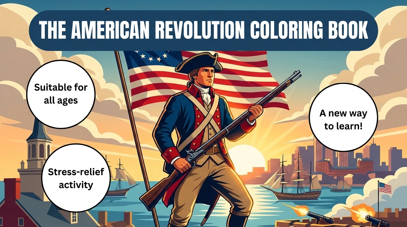 Revolution War Coloring Book Hero Coloring book - English