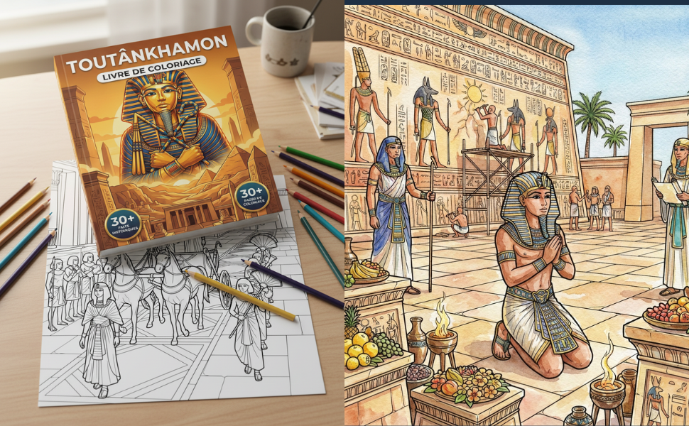 Coloring book in use