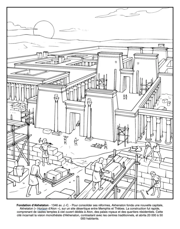 Toutankhamon livre coloriage