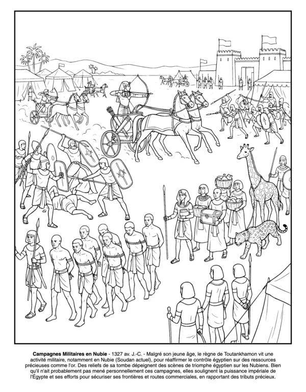 Toutankhamon livre coloriage