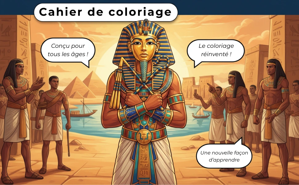 Toutankhamon livre coloriage.