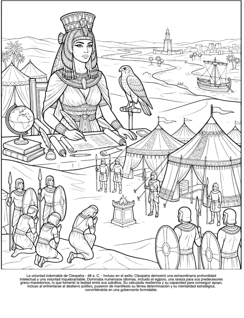 Cleopatra: el Libro de Colorear coloring page preview