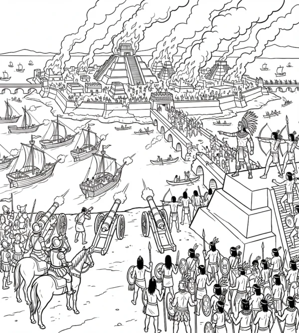 aztecs hisotry coloring book