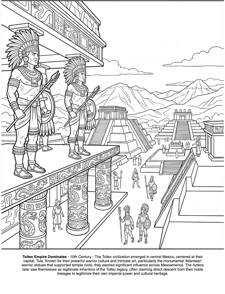 The Aztecs History : the Coloring Book coloring page preview