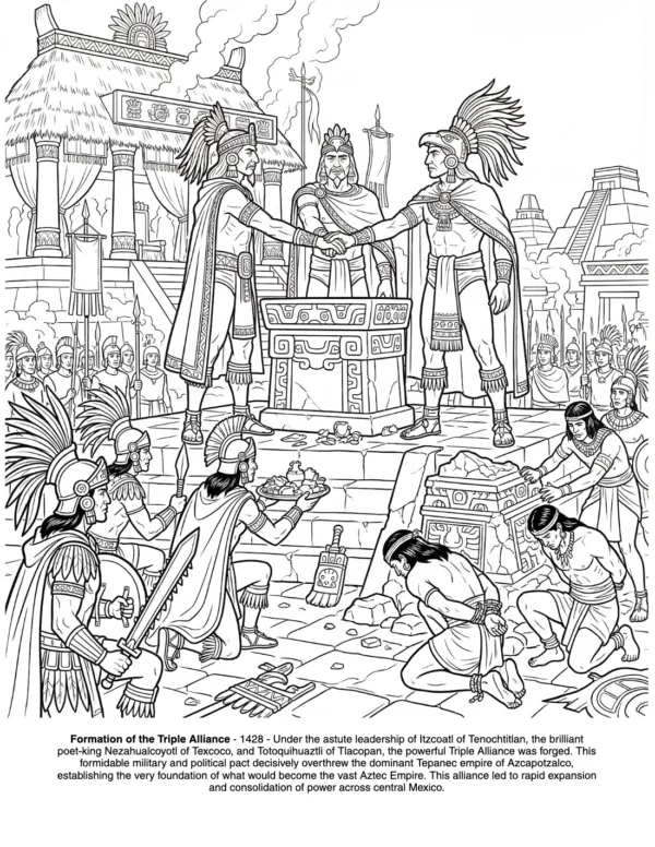 aztecs hisotry coloring book