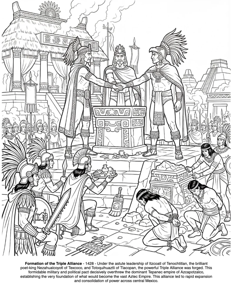 The Aztecs History : the Coloring Book coloring page preview