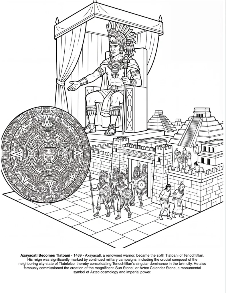The Aztecs History : the Coloring Book coloring page preview
