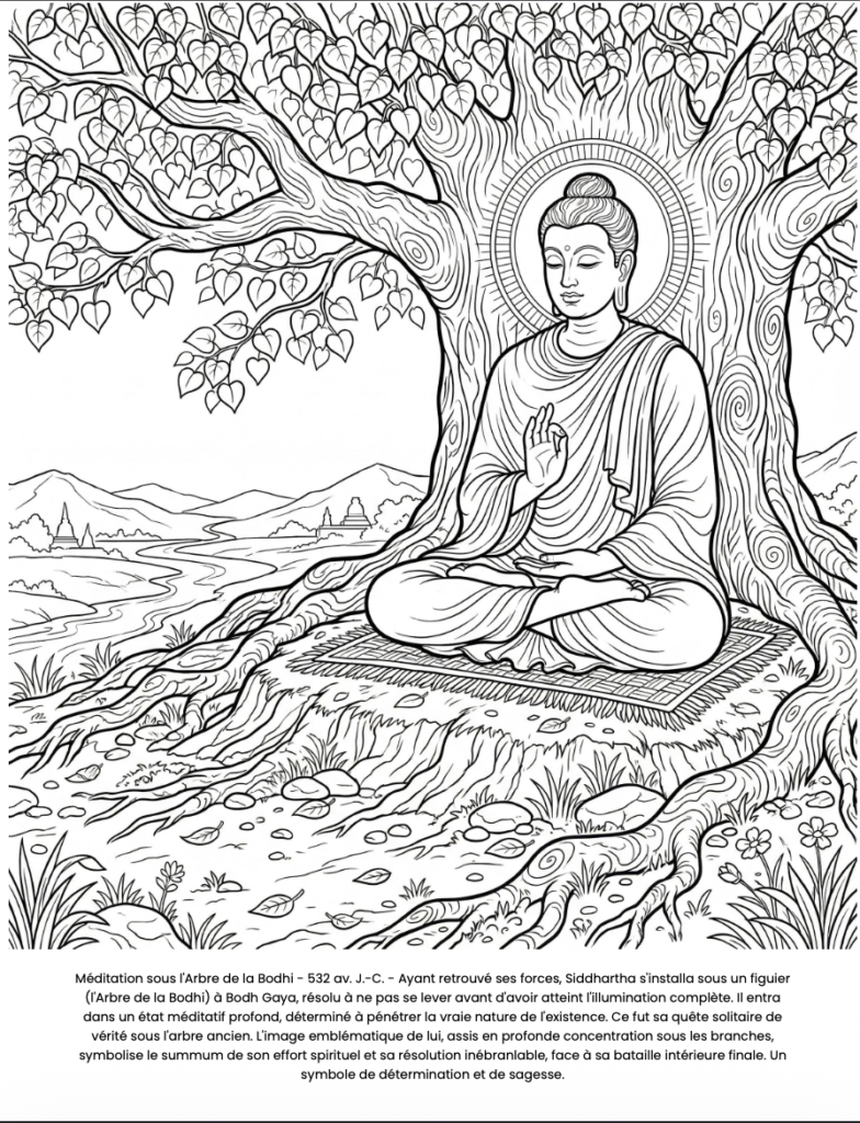 Gautama Bouddha : le Livre de Coloriage coloring page preview