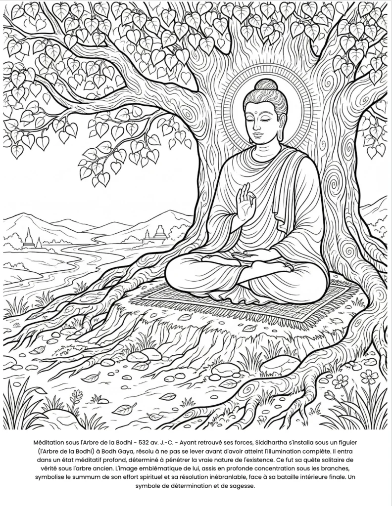 Gautama Buddha : el Libro de Colorear coloring page preview