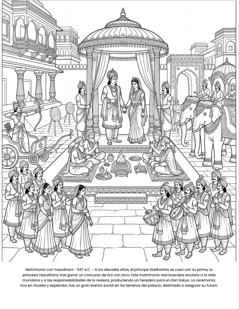 Gautama Buddha : el Libro de Colorear coloring page preview