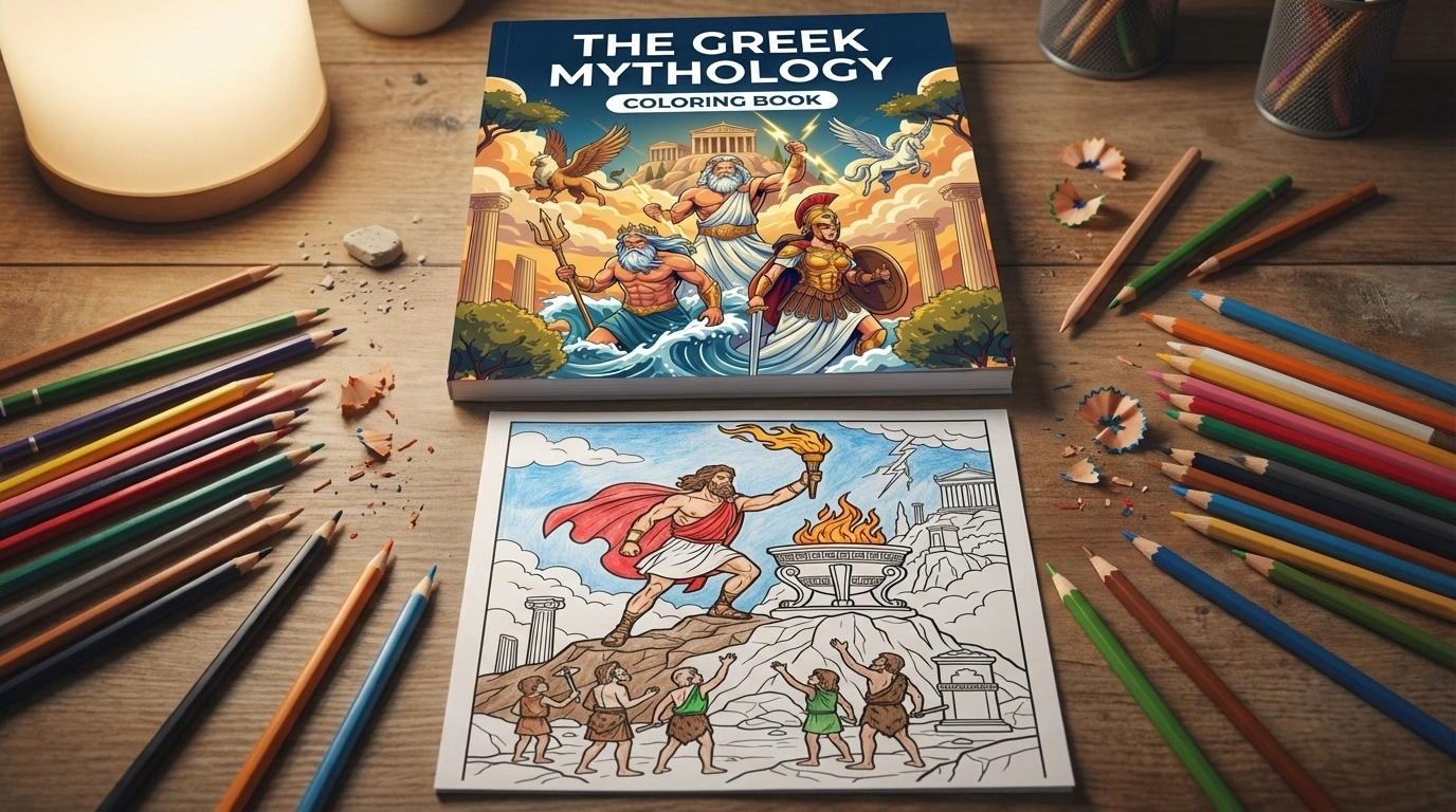 Coloring book in use