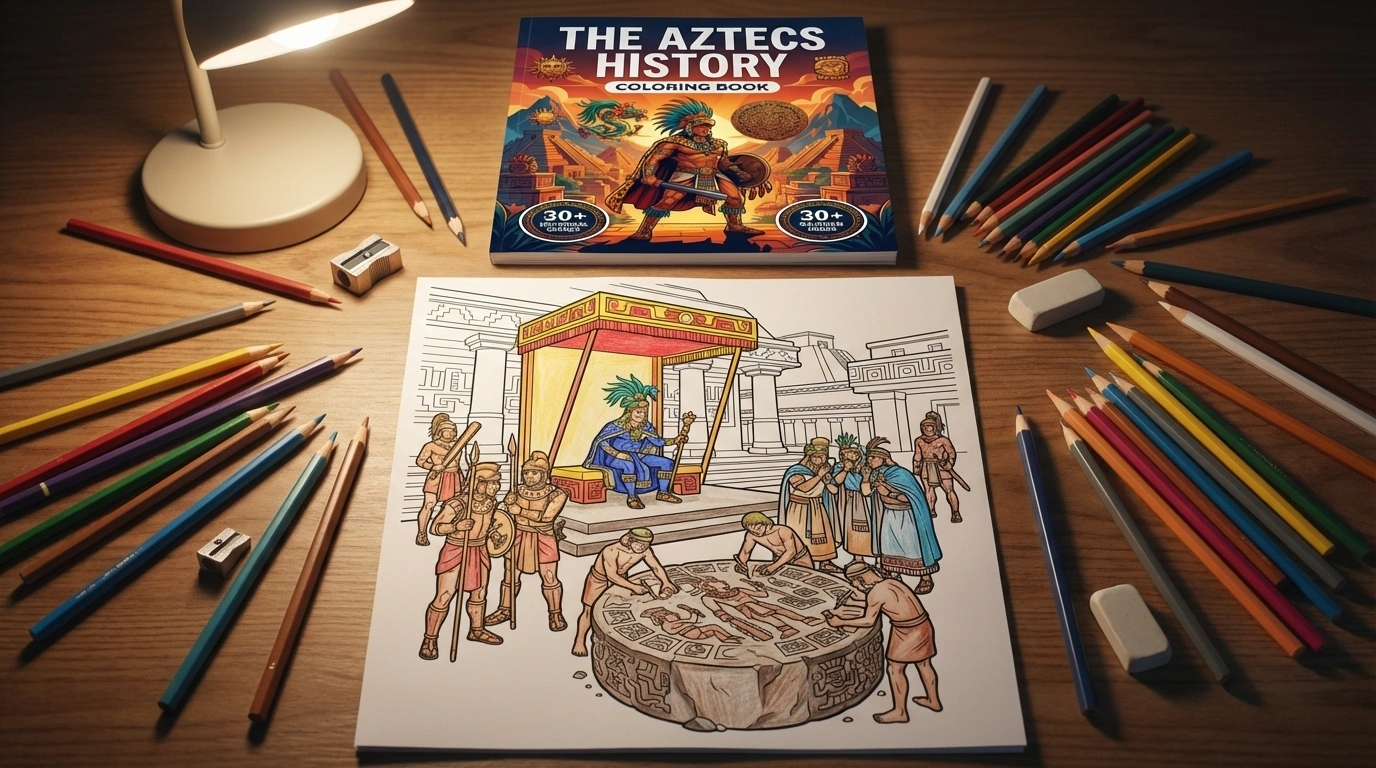 Coloring book in use