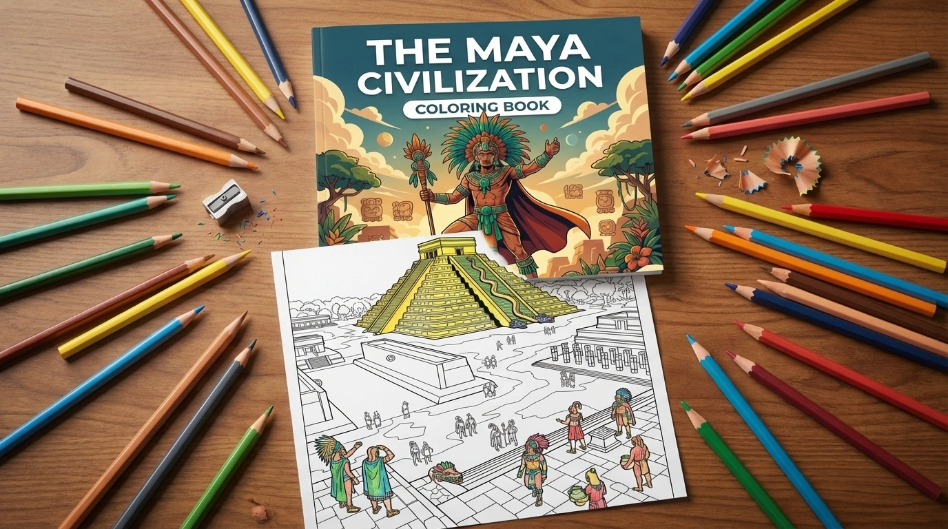 Coloring book in use