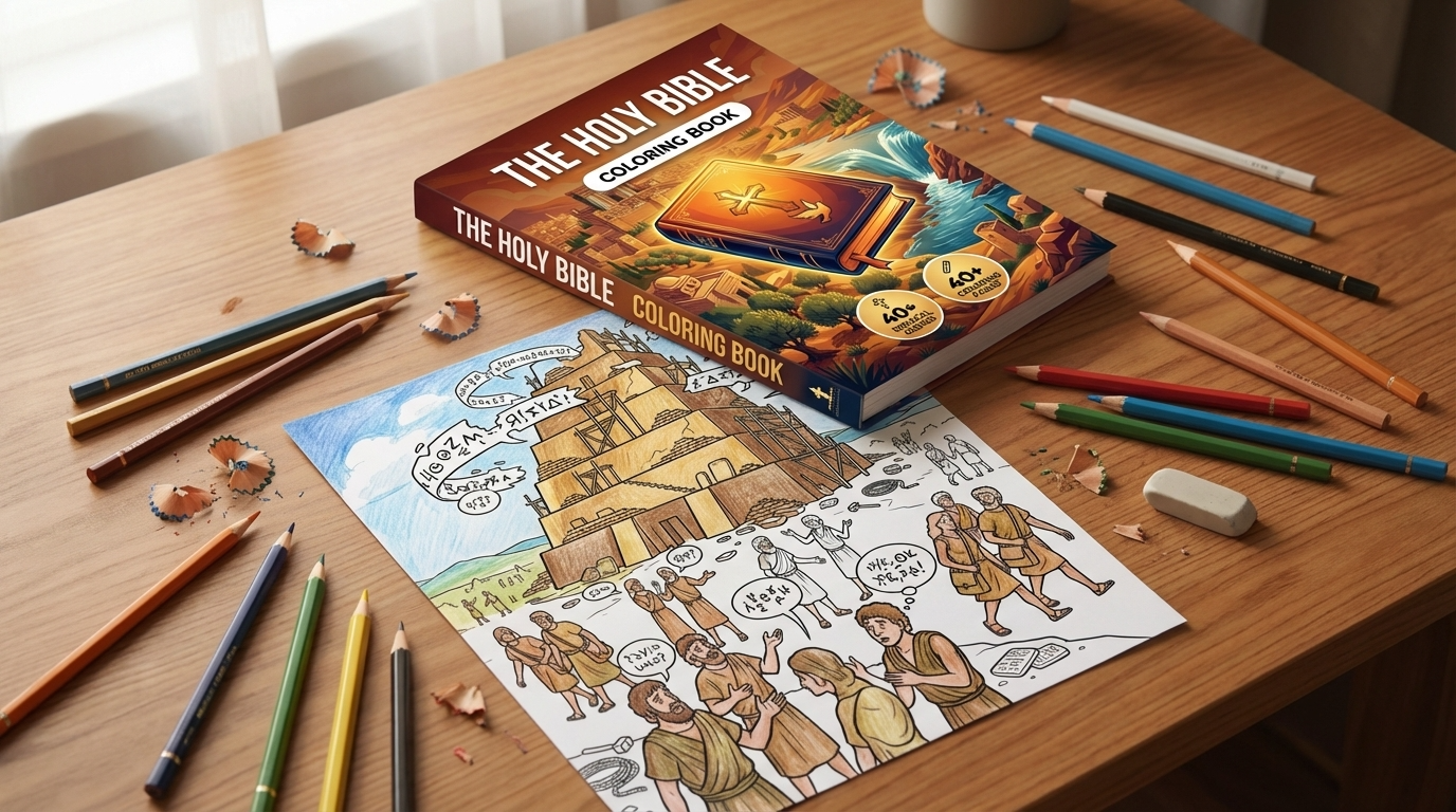 Coloring book in use