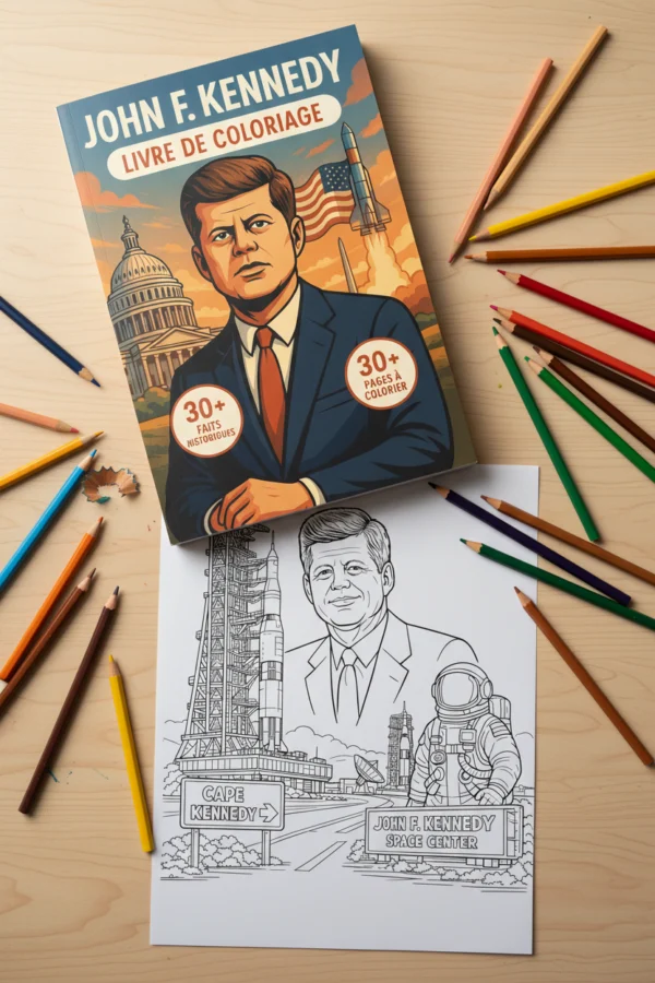 Desk Coloring book - French kennedy livre coloriage
