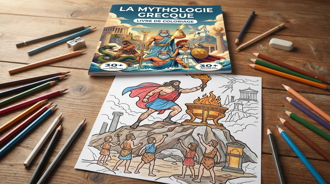 Coloring book in use