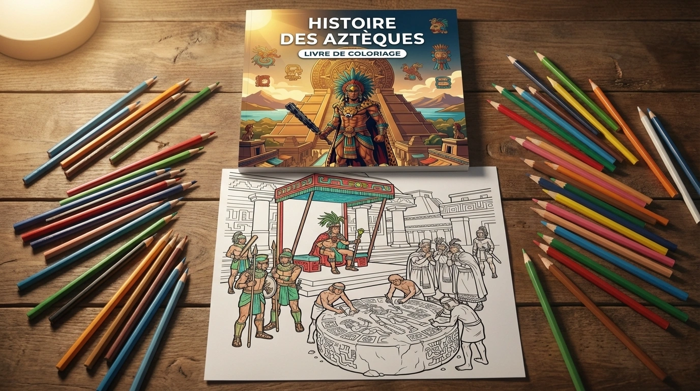 Coloring book in use
