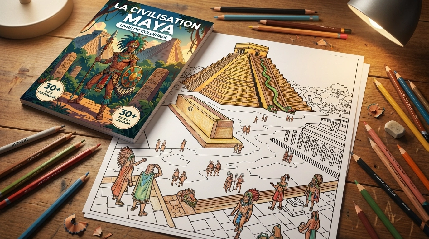 Coloring book in use