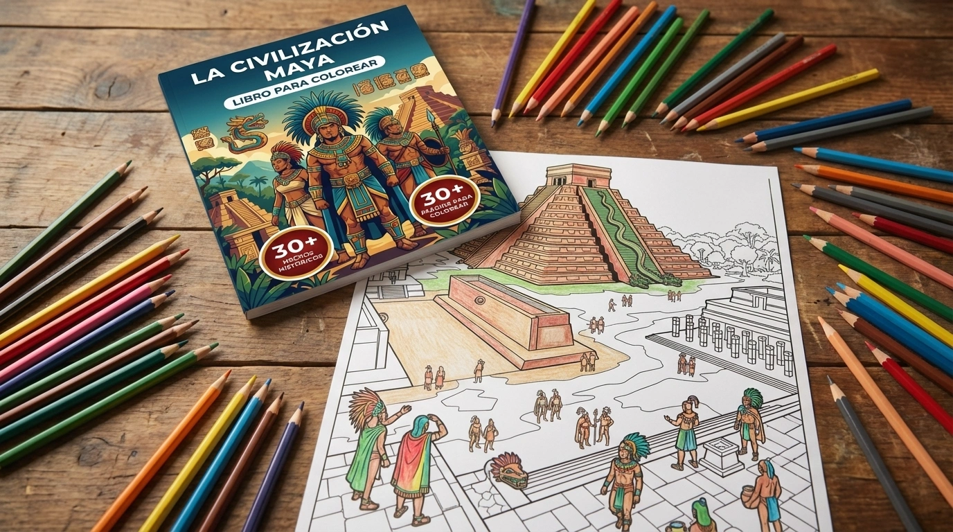 Coloring book in use