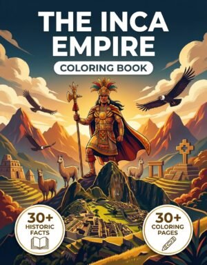 FRONT COVER - English incas empire coloring book