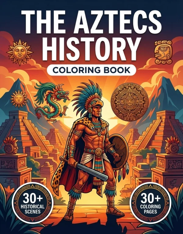 aztecs hisotry coloring book