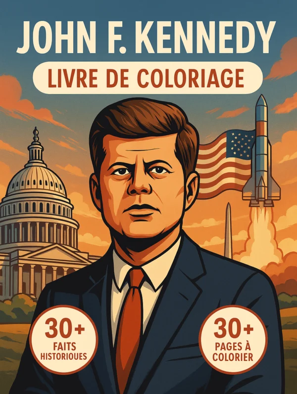 FRONT COVER - French kennedy livre coloriage