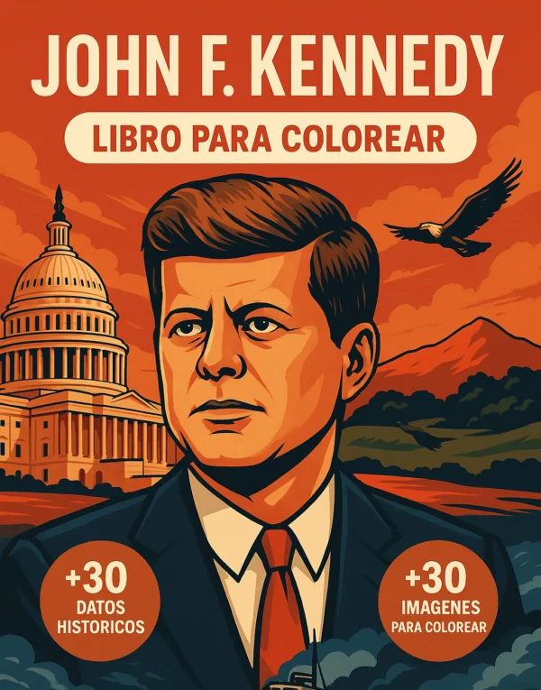 FRONT COVER - Spanish kennedy coloriage etats unis