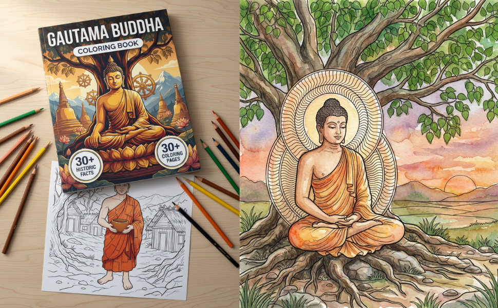 Coloring book in use