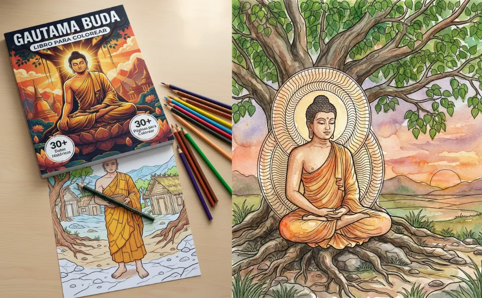 Coloring book in use