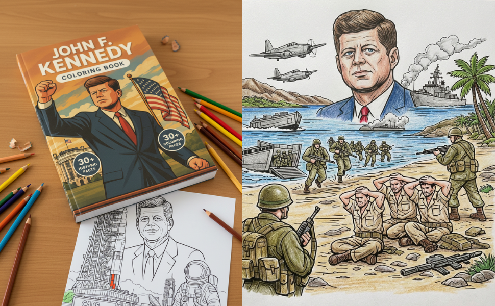 Coloring book in use