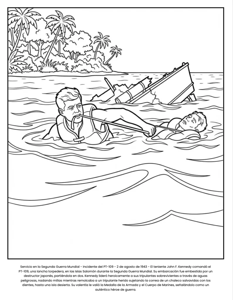 John Kennedy : el Libro de Colorear coloring page preview