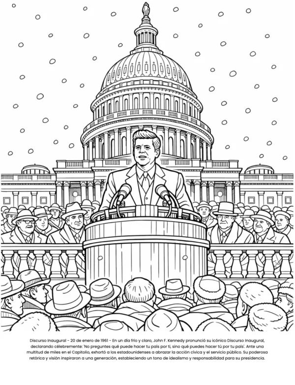 Kennedy Colorear Spanish12.27.05 kennedy coloriage etats unis