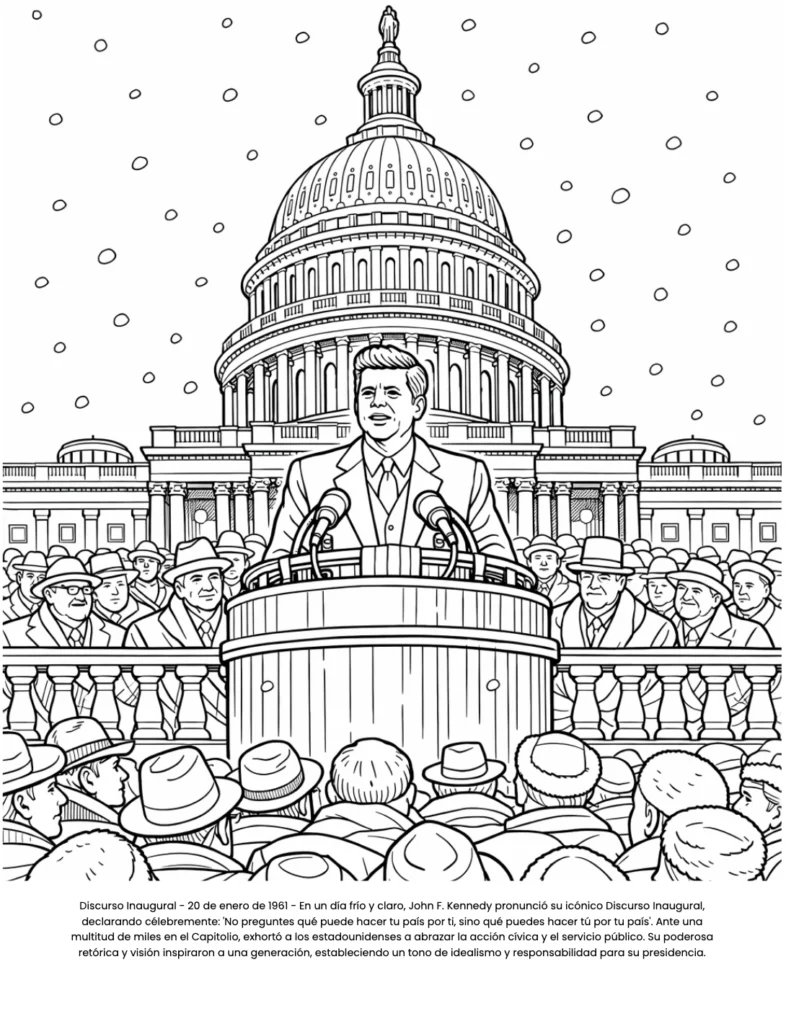 John Kennedy : el Libro de Colorear coloring page preview
