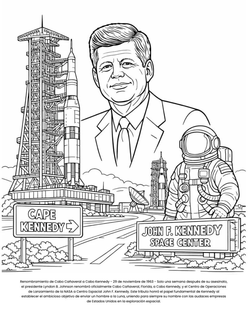 John Kennedy : el Libro de Colorear coloring page preview