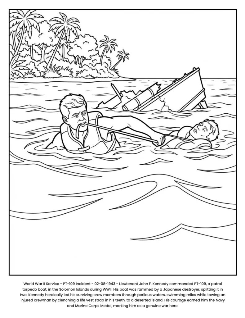 John F. Kennedy : the Coloring Book coloring page preview