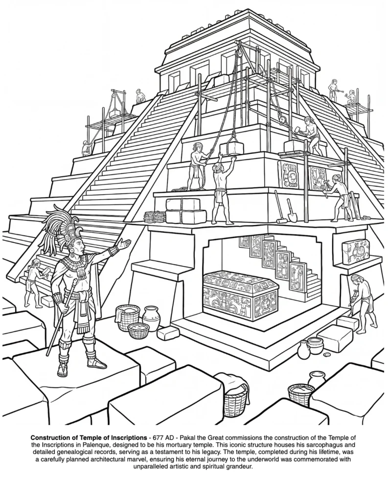 The Maya Civilization: the Coloring Book coloring page preview
